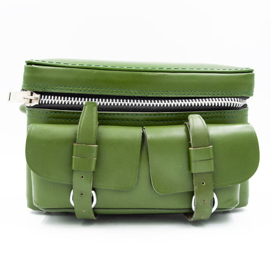 Gold Crest Model 2500 Surf Green Leather Camera Bag
