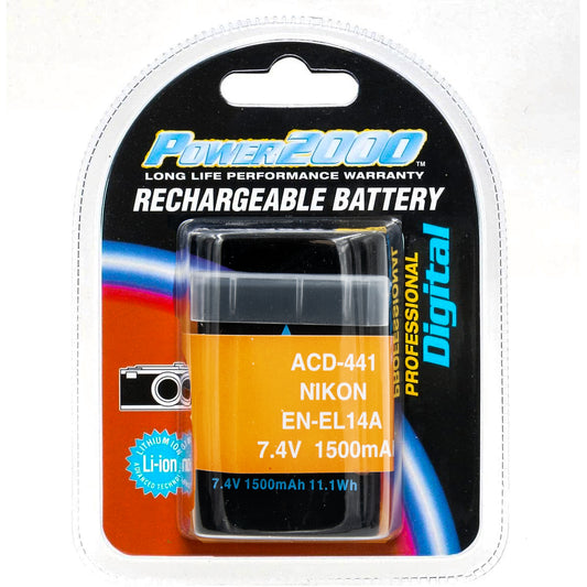Power 2000 NIKON EN-EL14A 7.4v 1500 mAh BATTERY REPLACEMENT (ACD-441)