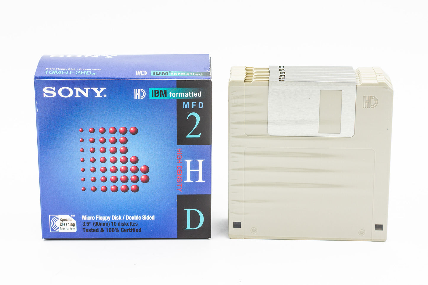 Sony 3.5" 1.44MB Floppy Disk DS/HD Diskettes -  10 Pack - 10MFD-2HDcf