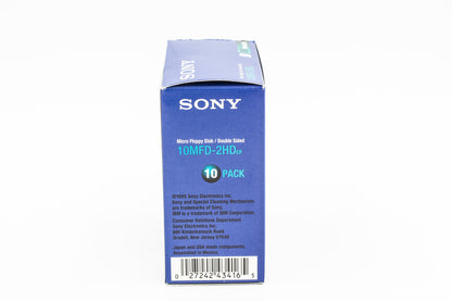 Sony 3.5" 1.44MB Floppy Disk DS/HD Diskettes -  10 Pack - 10MFD-2HDcf