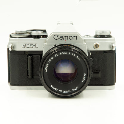 Canon AE-1 Chrome with Canon FD 50mm f1.8 S.C.
