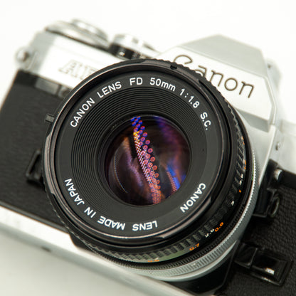 Canon AE-1 Chrome with Canon FD 50mm f1.8 S.C.