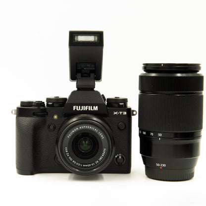 Fujifilm X-T3 26.1MP Mirrorless Camera w/15-45mm and 50-230 Kit
