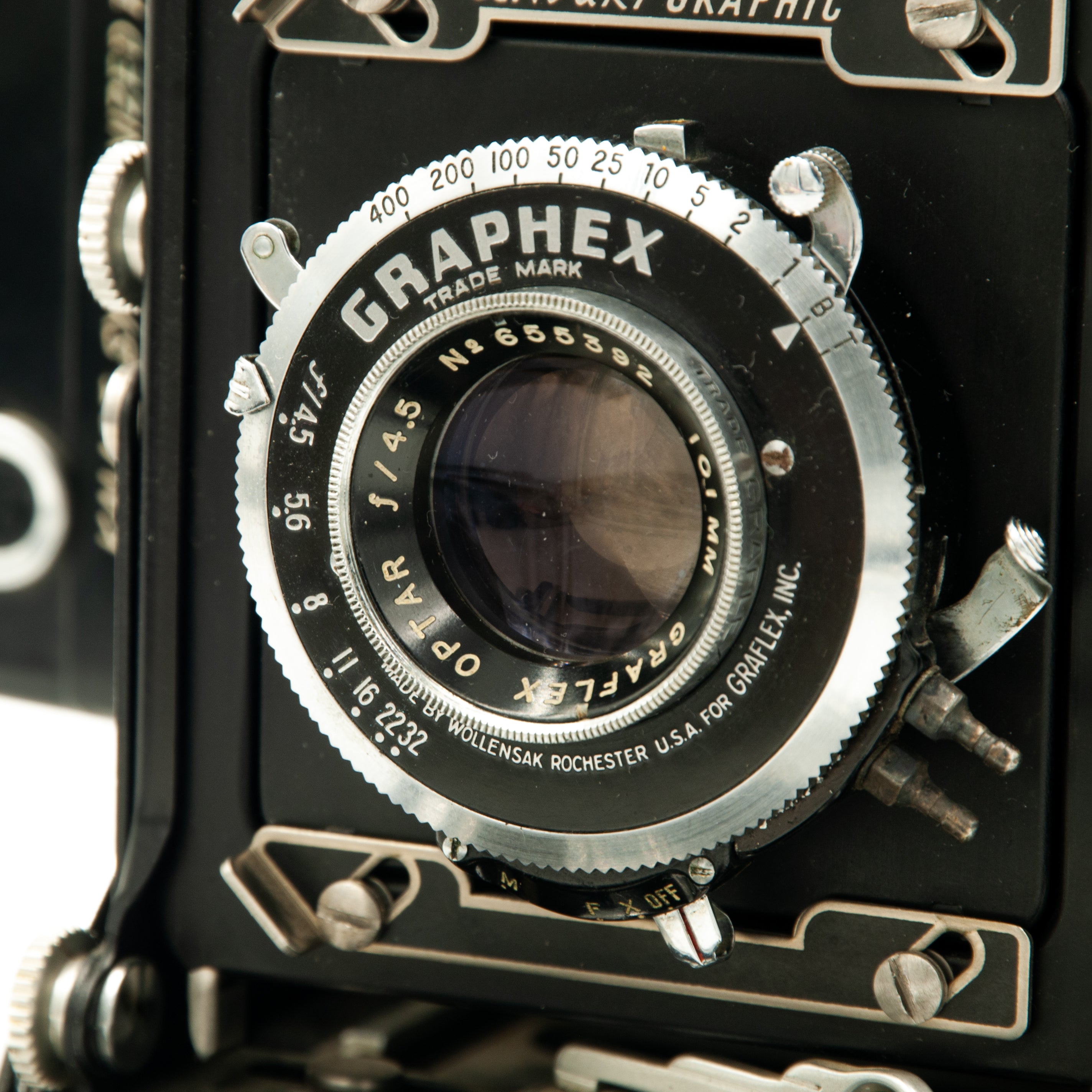 VG- Graflex Century Graphic 2x3 Press Camera w/101mm f4.5 Optar