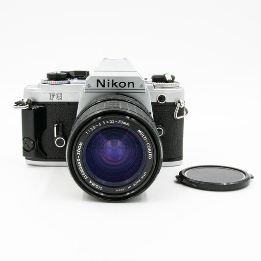 Pre-Owned Nikon FG 35mm Film Camera w/Sigma 35-70mm Lens