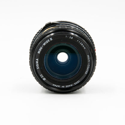 Pre=Owned Sigma Mini-wide 28mm f/2.8 multi-coated lens for Minolta MD