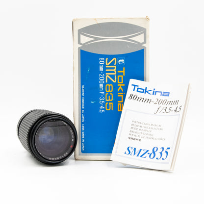 Pre-Owned Tokina SMZ 835 80-200mm f/3.5-4.5 MF Zoom Lens Canon FD Mount
