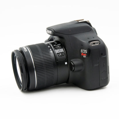Pre-Owned Canon T5 DSLR Two Lens Kit 18-55mm, 75-300mm, Case, Strap, Batt & Charger