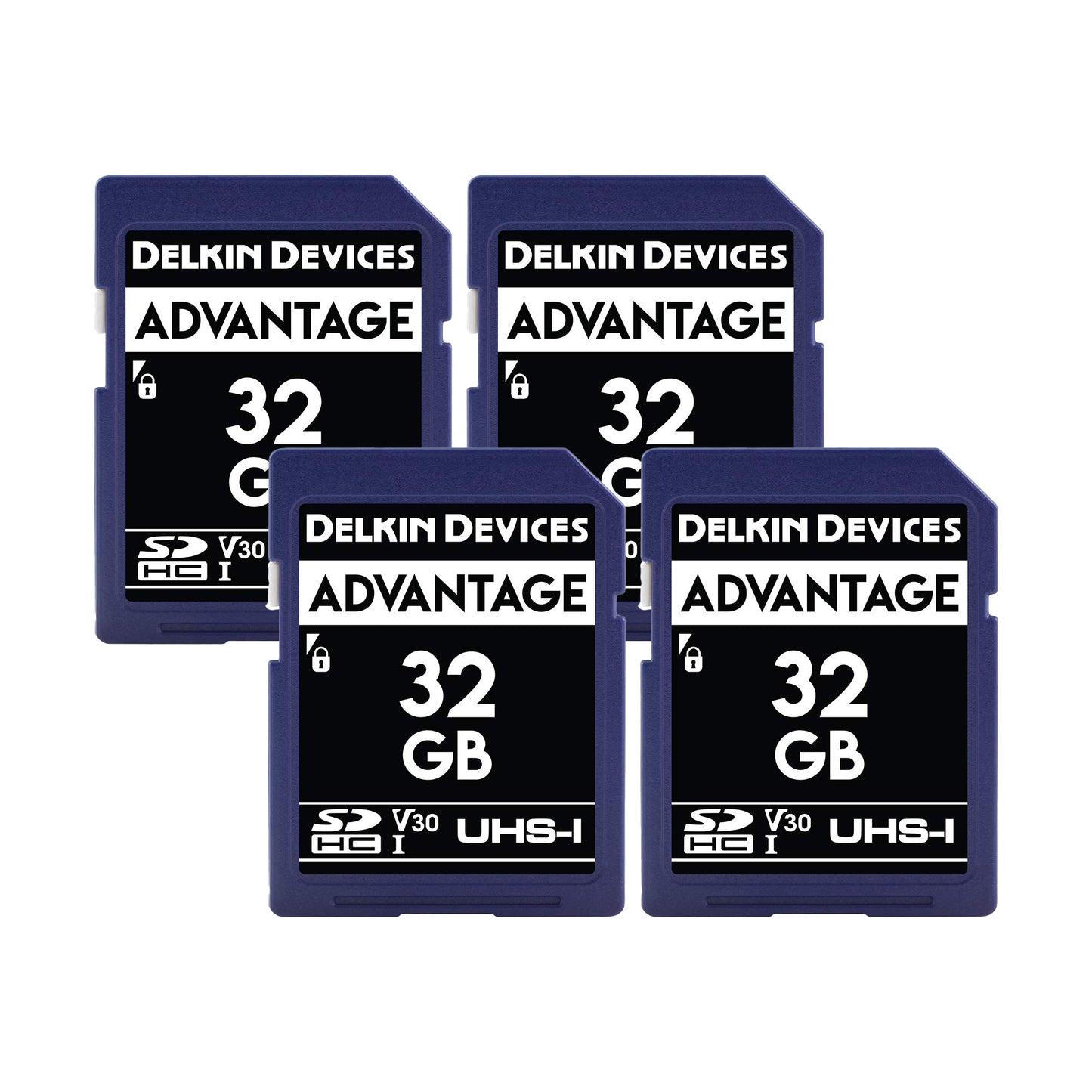 Delkin Advantage 32GB SD Card 4-Pack, UHS-1 SDHC